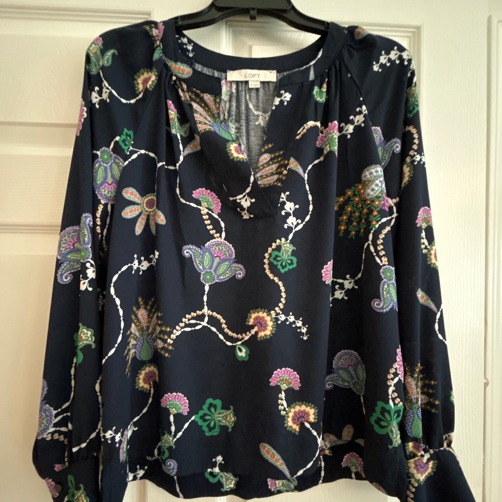 Loft Blouse Navy floral